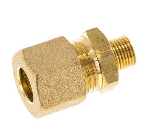 R 1/8'' Macho x 10mm Racor de compresión recto de latón 95 Bar DIN EN 1254-2