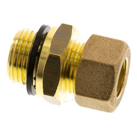 G 1/2'' Macho x 14mm Racor de compresión recto de latón con junta PA 89 Bar DIN EN 1254-2