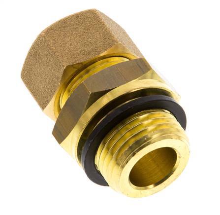 G 1/2'' Macho x 14mm Racor de compresión recto de latón con junta PA 89 Bar DIN EN 1254-2