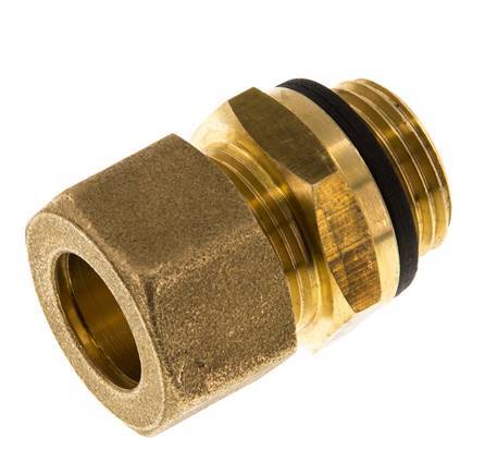 G 1/2'' Macho x 16mm Racor de compresión recto de latón con junta PA 76 Bar DIN EN 1254-2