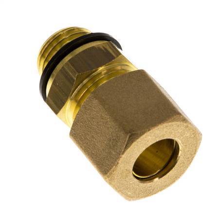 G 1/4'' Macho x 10mm Racor de compresión recto de latón con junta PA 95 Bar DIN EN 1254-2