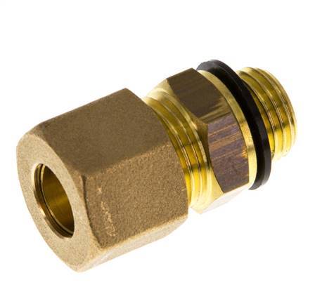 G 1/4'' Macho x 10mm Racor de compresión recto de latón con junta PA 95 Bar DIN EN 1254-2