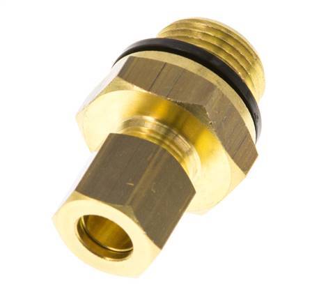 G 3/8'' Macho x 8mm Racor de compresión recto de latón con junta PA 135 Bar DIN EN 1254-2