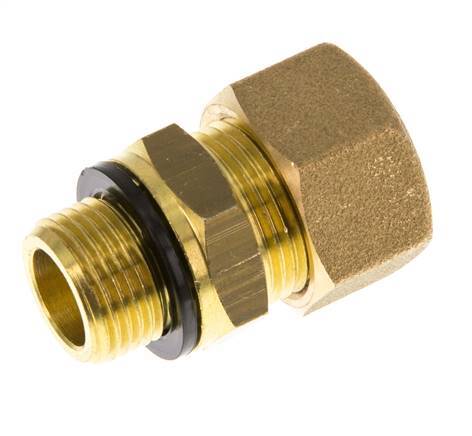 G 3/8'' Macho x 14mm Racor de compresión recto de latón con junta PA 89 Bar DIN EN 1254-2