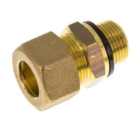 G 3/8'' Macho x 14mm Racor de compresión recto de latón con junta PA 89 Bar DIN EN 1254-2