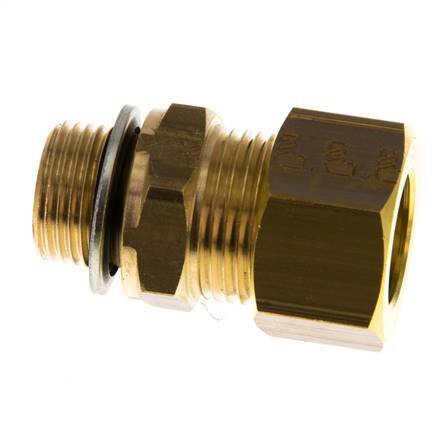 G 3/8'' Macho x 15mm Racor de compresión recto de latón con junta PA 82 Bar DIN EN 1254-2
