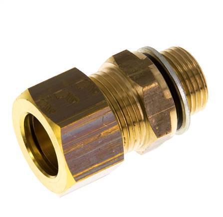 G 3/8'' Macho x 15mm Racor de compresión recto de latón con junta PA 82 Bar DIN EN 1254-2