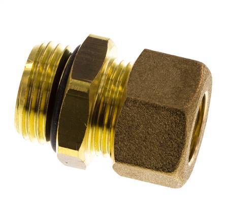 G 1/2'' Macho x 14mm Racor de compresión recto de latón con junta NBR 89 Bar DIN EN 1254-2