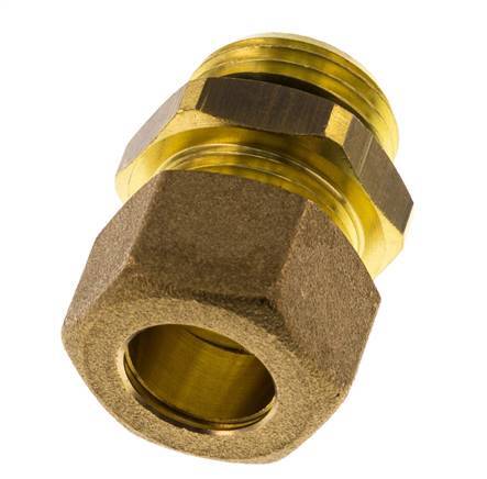 G 1/2'' Macho x 14mm Racor de compresión recto de latón con junta NBR 89 Bar DIN EN 1254-2