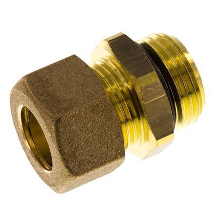 G 1/2'' Macho x 14mm Racor de compresión recto de latón con junta NBR 89 Bar DIN EN 1254-2