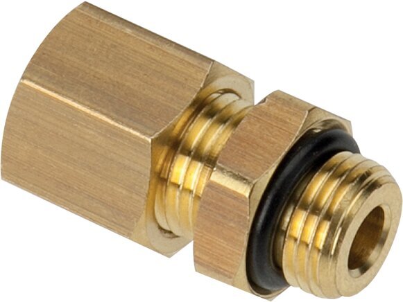 G 1/4'' Male x 8mm Brass Straight Compression Fitting with NBR Seal 135 Bar DIN EN 1254-2 [2 Pieces]