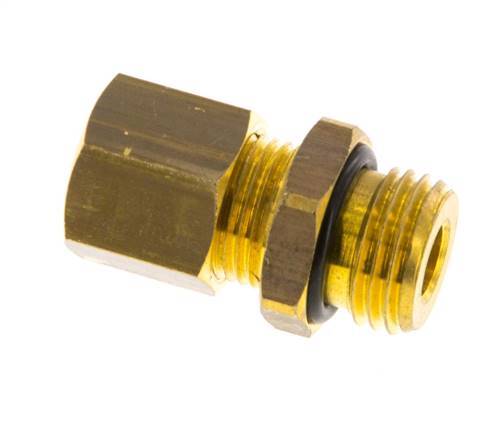 G 1/4'' Male x 8mm Brass Straight Compression Fitting with NBR Seal 135 Bar DIN EN 1254-2 [2 Pieces]