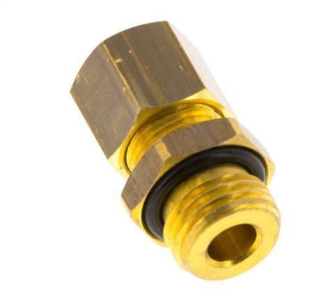 G 1/4'' Male x 8mm Brass Straight Compression Fitting with NBR Seal 135 Bar DIN EN 1254-2 [2 Pieces]