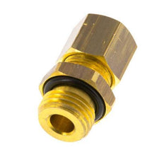 G 1/4'' Male x 8mm Brass Straight Compression Fitting with NBR Seal 135 Bar DIN EN 1254-2 [2 Pieces]