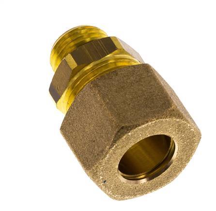 G 1/4'' Macho x 12mm Racor de compresión recto de latón con junta NBR 75 Bar DIN EN 1254-2