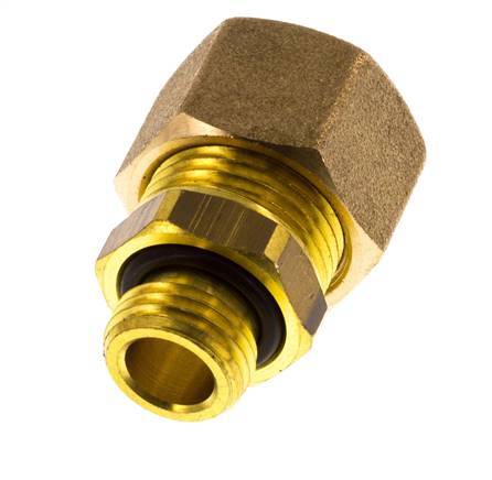 G 1/4'' Macho x 12mm Racor de compresión recto de latón con junta NBR 75 Bar DIN EN 1254-2
