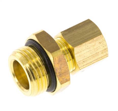 G 3/8'' Macho x 8mm Racor de compresión recto de latón con junta NBR 135 Bar DIN EN 1254-2