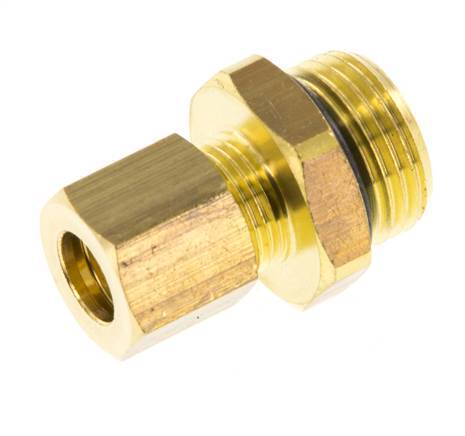 G 3/8'' Macho x 8mm Racor de compresión recto de latón con junta NBR 135 Bar DIN EN 1254-2
