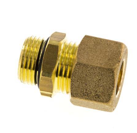 G 3/8'' Macho x 12mm Racor de compresión recto de latón con junta NBR 75 Bar DIN EN 1254-2