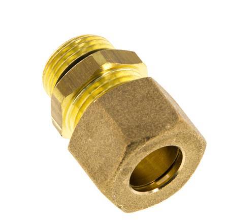 G 3/8'' Macho x 12mm Racor de compresión recto de latón con junta NBR 75 Bar DIN EN 1254-2