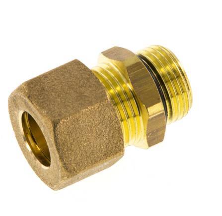 G 3/8'' Macho x 12mm Racor de compresión recto de latón con junta NBR 75 Bar DIN EN 1254-2