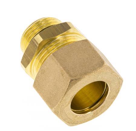 G 3/8'' Macho x 14mm Racor de compresión recto de latón con junta NBR 89 Bar DIN EN 1254-2
