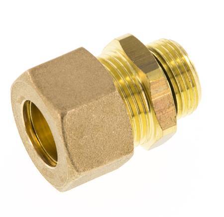 G 3/8'' Macho x 14mm Racor de compresión recto de latón con junta NBR 89 Bar DIN EN 1254-2