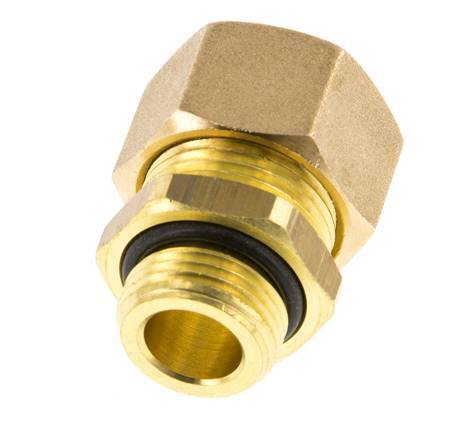 G 3/8'' Macho x 14mm Racor de compresión recto de latón con junta NBR 89 Bar DIN EN 1254-2