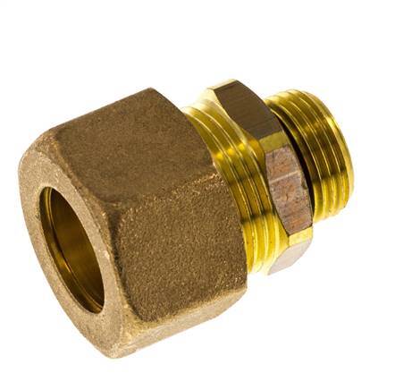 G 3/8'' Macho x 16mm Racor de compresión recto de latón con junta NBR 76 Bar DIN EN 1254-2
