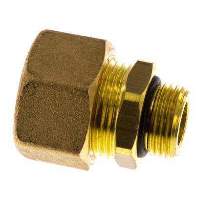 G 3/8'' Macho x 16mm Racor de compresión recto de latón con junta NBR 76 Bar DIN EN 1254-2