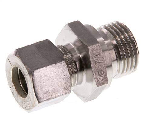 G 1/2'' Macho x 12L Racor de compresión recto de acero inoxidable 315 Bar DIN 2353