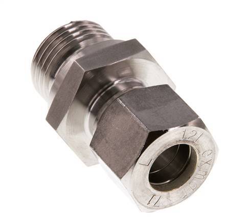 G 1/2'' Macho x 12L Racor de compresión recto de acero inoxidable 315 Bar DIN 2353