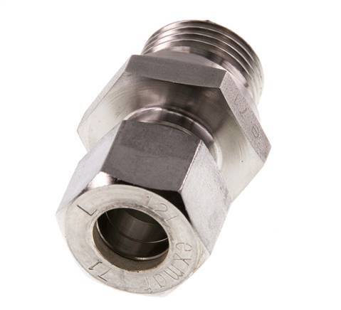 G 1/2'' Macho x 12L Racor de compresión recto de acero inoxidable 315 Bar DIN 2353