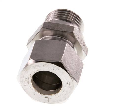 G 1/2'' Macho x 15L Racor de compresión recto de acero inoxidable 315 Bar DIN 2353