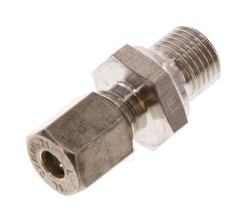 G 1/4'' Macho x 6L Racor de compresión recto de acero inoxidable 315 Bar DIN 2353