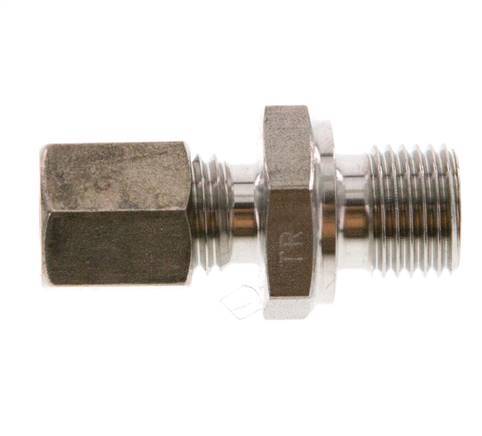 G 1/4'' Macho x 6L Racor de compresión recto de acero inoxidable 315 Bar DIN 2353