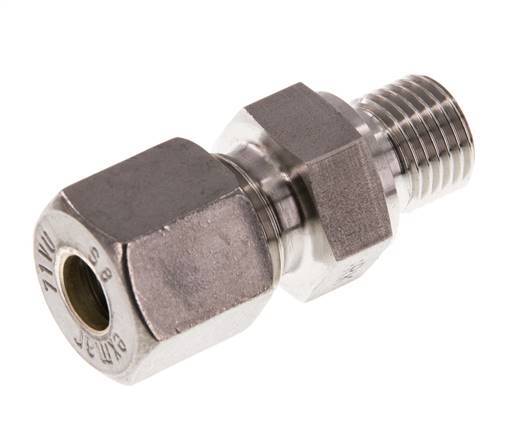 G 1/4'' Macho x 8S Racor de compresión recto de acero inoxidable 630 Bar DIN 2353