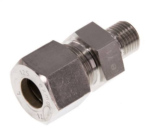 G 1/4'' Macho x 12S Racor de compresión recto de acero inoxidable 630 Bar DIN 2353