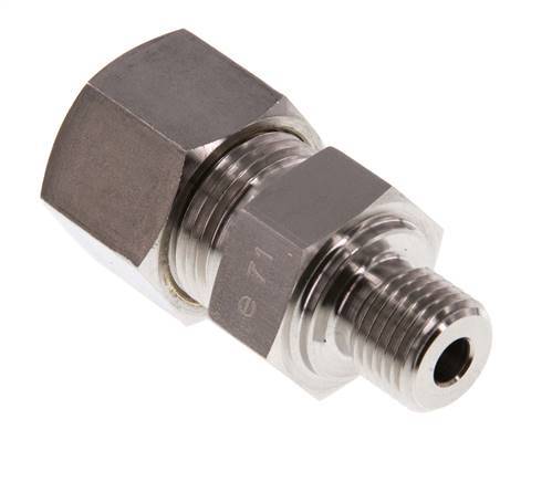 G 1/4'' Macho x 12S Racor de compresión recto de acero inoxidable 630 Bar DIN 2353