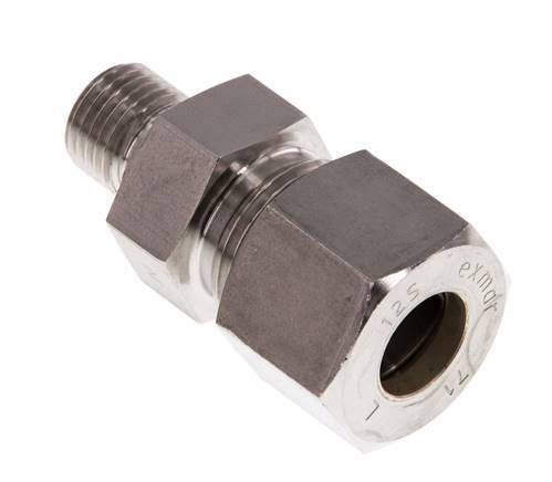 G 1/4'' Macho x 12S Racor de compresión recto de acero inoxidable 630 Bar DIN 2353