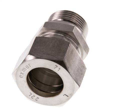 G 3/4'' Macho x 22L Racor de compresión recto de acero inoxidable 160 Bar DIN 2353