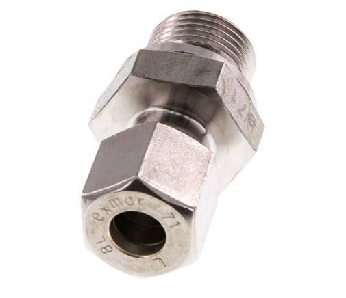 G 3/8'' Macho x 8L Racor de compresión recto de acero inoxidable 315 Bar DIN 2353