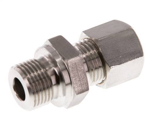 G 3/8'' Macho x 10L Racor de compresión recto de acero inoxidable 315 Bar DIN 2353