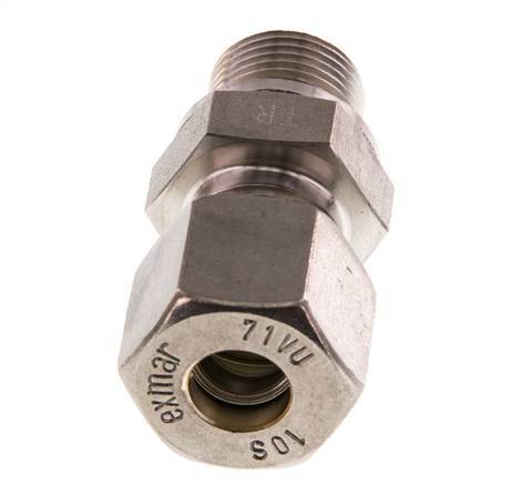 G 3/8'' Macho x 10S Racor de compresión recto de acero inoxidable 630 Bar DIN 2353