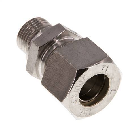 G 3/8'' Macho x 15L Racor de compresión recto de acero inoxidable 315 Bar DIN 2353
