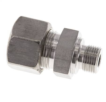 G 3/8'' Macho x 16S Racor recto de acero inoxidable 400 Bar DIN 2353