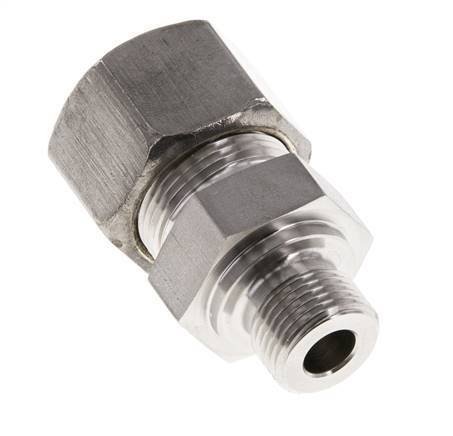 G 3/8'' Macho x 16S Racor recto de acero inoxidable 400 Bar DIN 2353