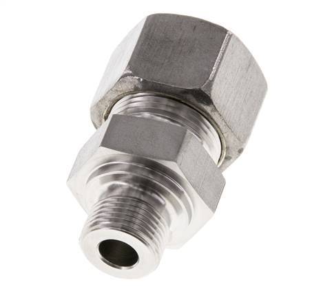 G 3/8'' Macho x 16S Racor recto de acero inoxidable 400 Bar DIN 2353