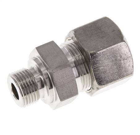 G 3/8'' Macho x 16S Racor recto de acero inoxidable 400 Bar DIN 2353