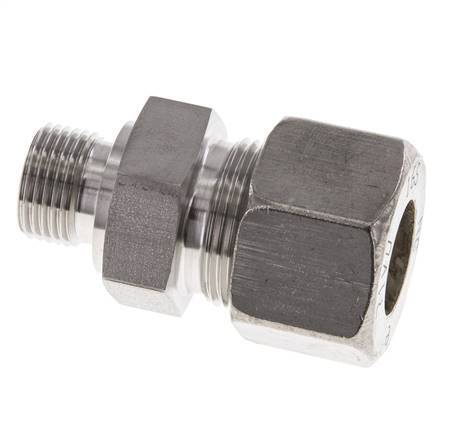 G 3/8'' Macho x 16S Racor recto de acero inoxidable 400 Bar DIN 2353
